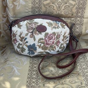 Liz Claiborne 80s 90s Floral Tapestry Shoulder Adjustable Strap Purse